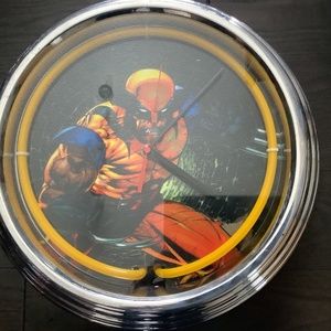 Wolverine Marvel Neon Clock As Is